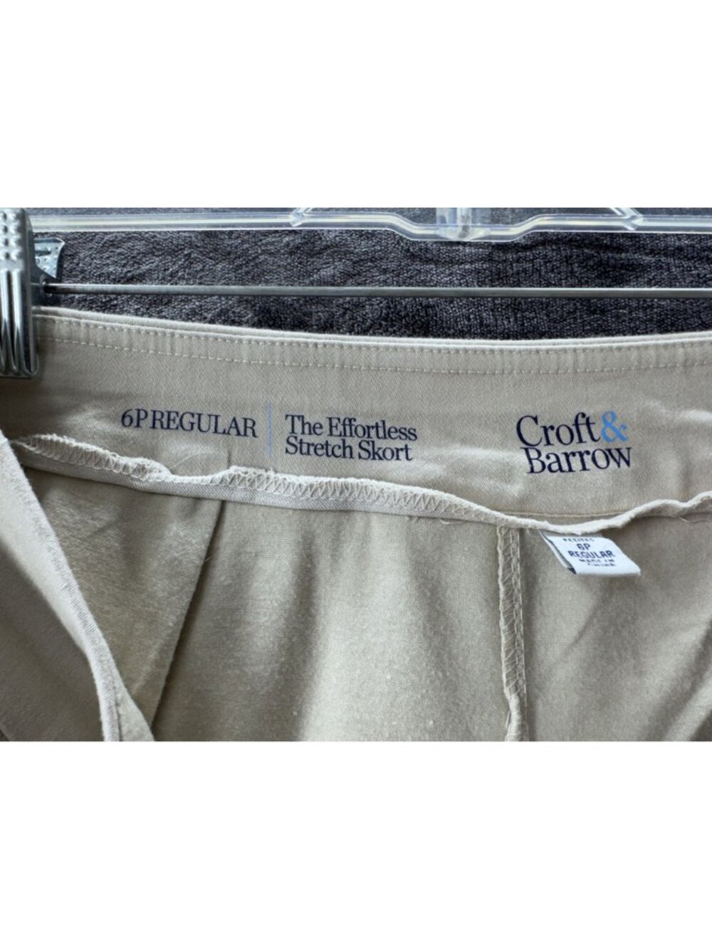 Croft & Barrow Effortless Stretch Skort Khaki Beige Petite 6P Golf Casual - Picture 4 of 7